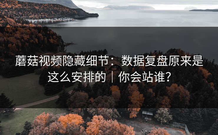 蘑菇视频隐藏细节：数据复盘原来是这么安排的｜你会站谁？